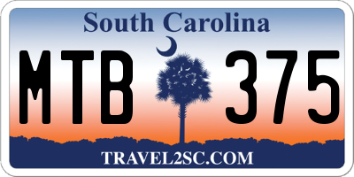 SC license plate MTB375