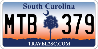 SC license plate MTB379