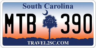SC license plate MTB390