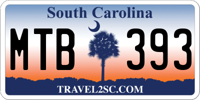 SC license plate MTB393