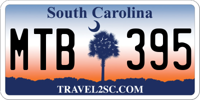 SC license plate MTB395