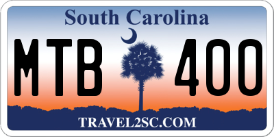 SC license plate MTB400