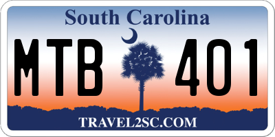 SC license plate MTB401