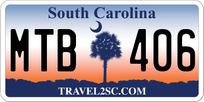 SC license plate MTB406