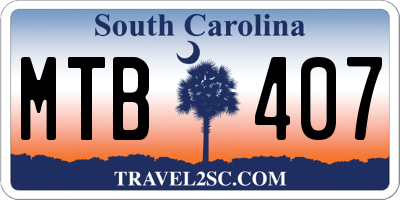 SC license plate MTB407