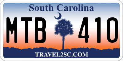 SC license plate MTB410