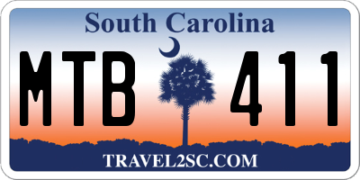 SC license plate MTB411