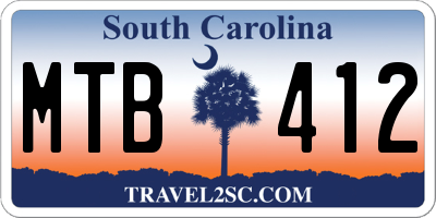 SC license plate MTB412