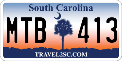 SC license plate MTB413