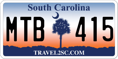 SC license plate MTB415
