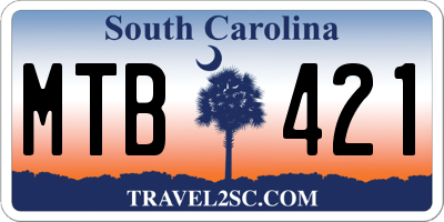 SC license plate MTB421