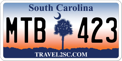 SC license plate MTB423