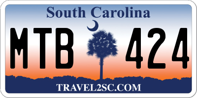 SC license plate MTB424