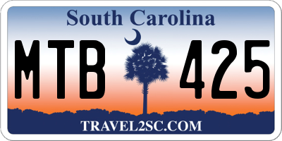 SC license plate MTB425