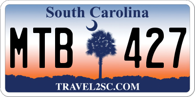 SC license plate MTB427