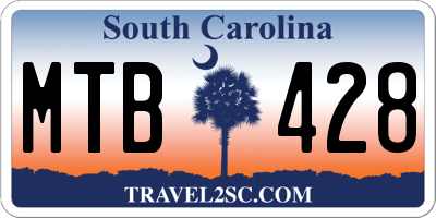 SC license plate MTB428