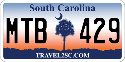 SC license plate MTB429