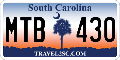SC license plate MTB430
