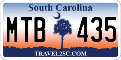 SC license plate MTB435