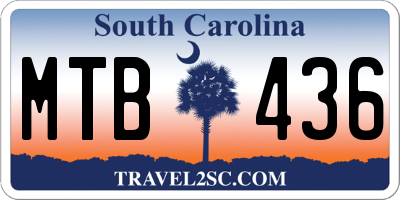 SC license plate MTB436