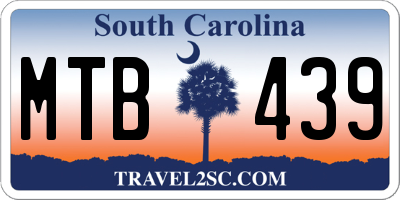 SC license plate MTB439