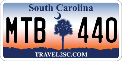 SC license plate MTB440