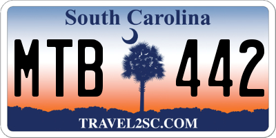 SC license plate MTB442