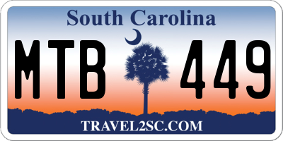 SC license plate MTB449