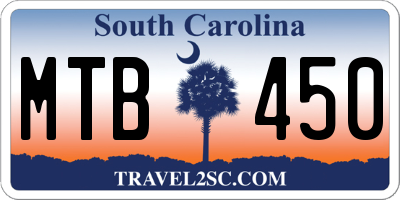 SC license plate MTB450