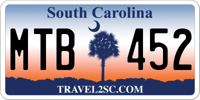 SC license plate MTB452