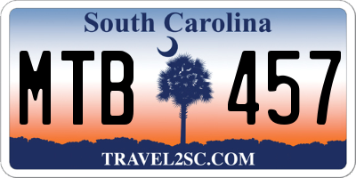 SC license plate MTB457