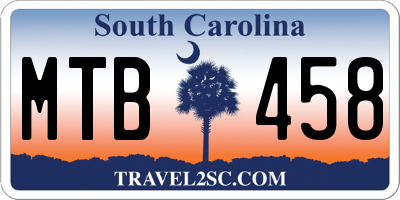 SC license plate MTB458