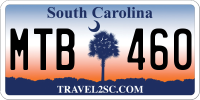 SC license plate MTB460