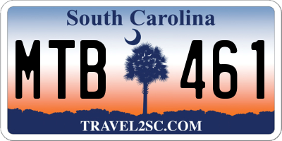 SC license plate MTB461