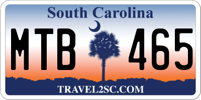 SC license plate MTB465