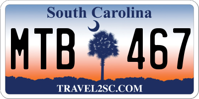 SC license plate MTB467