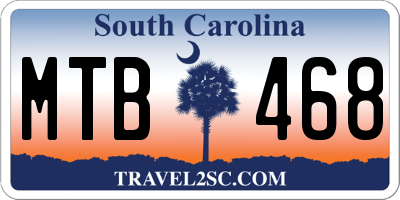 SC license plate MTB468