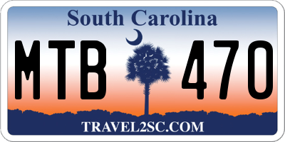 SC license plate MTB470