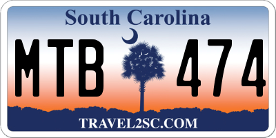 SC license plate MTB474