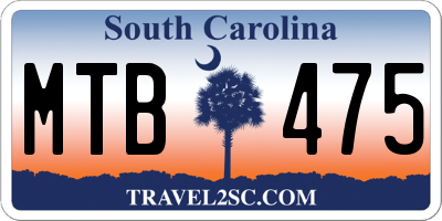 SC license plate MTB475