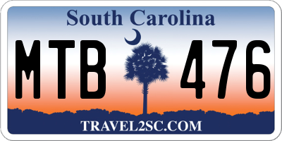 SC license plate MTB476