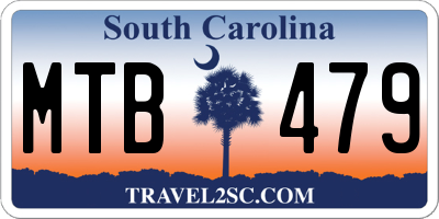 SC license plate MTB479
