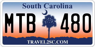 SC license plate MTB480