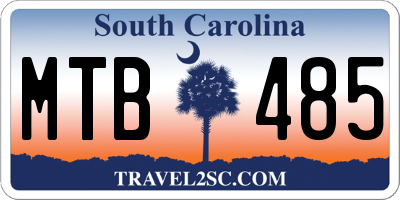 SC license plate MTB485