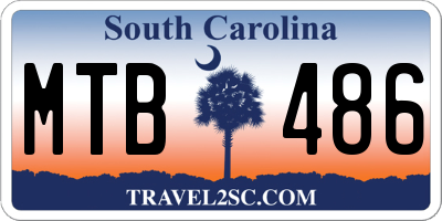 SC license plate MTB486