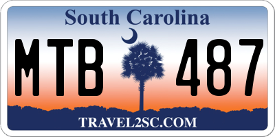 SC license plate MTB487