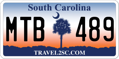 SC license plate MTB489