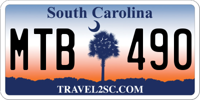 SC license plate MTB490