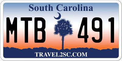 SC license plate MTB491