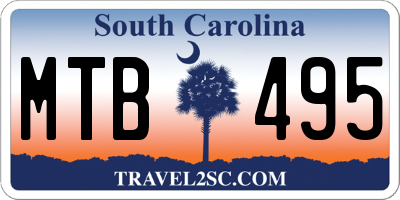 SC license plate MTB495